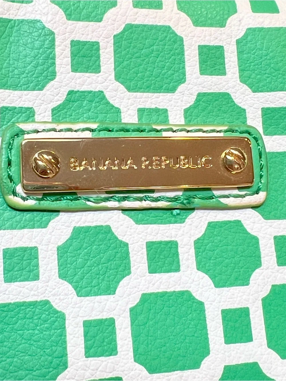Banana Republic Green and White Geometric Tablet Sleeve